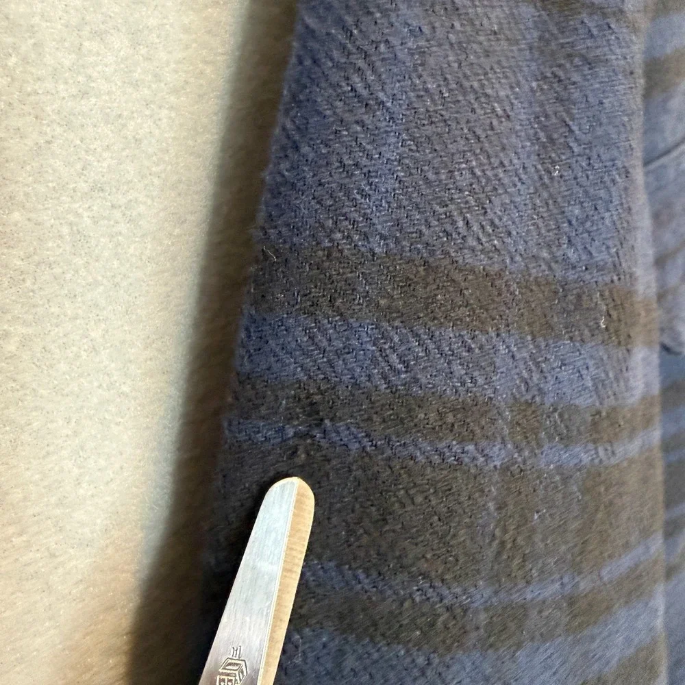 Banana Republic Heavyweight Flannel Shirt Mens Large Blue Black Standard Fit
